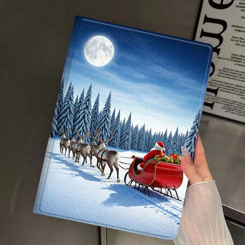 Christmas Santa Claus For iPad Pro Mini Air 1 2 3 4 5 6 7 10 11 th 8 9 gen 11 M4 M5 Foldable Tablet Case Cover