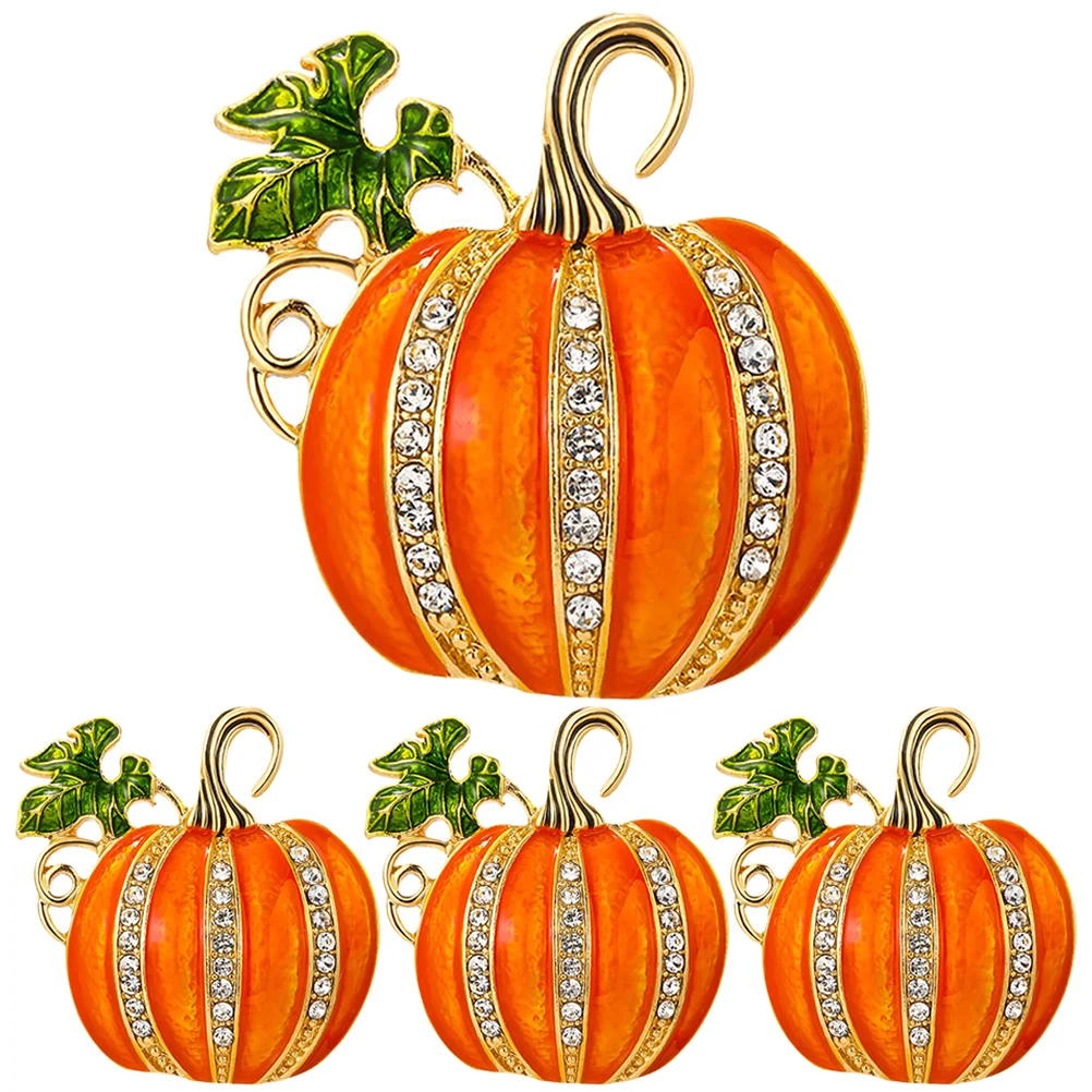 

4 Pcs Napkin Buckle Fall Holder Pumpkin Ring Alloy Rings Festival Party Decorations Table Decors Dining