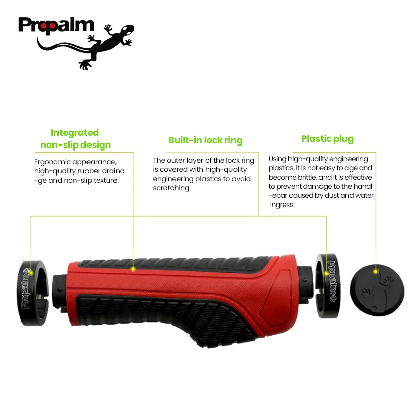 Propalm 1940EP MTB PU Grips Bicycle Lockable Handlebar Grip Cycling Two Side Lock Road Bike Anti-skid Shockproof Handle Grips