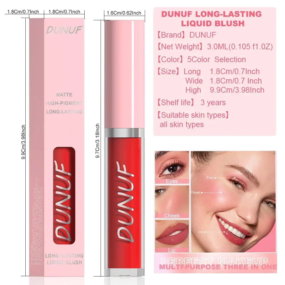 DUNUF nuevo colorete en crema multifuncional colorete facial maquillaje hidratación Natural lápiz labial rojo rosa sombra de ojos maquillaje brillo de labios