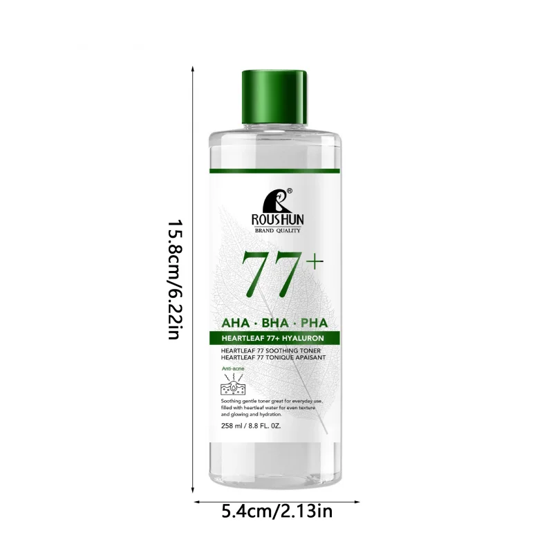 258mlسعة كبيرة ROUSHUN AHA BHA PHA 77+ تونر TONERماء وجه مرطب ومنعش