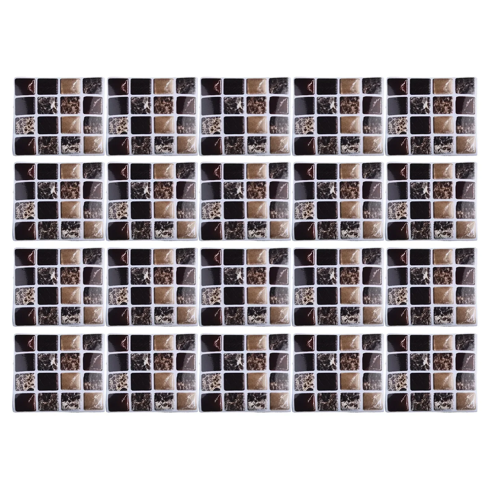 Simulation Mosaic Tile Wall Stickers, 20PCS Waterproof Home Decoration, Easy To Operate, For Glass, Walls