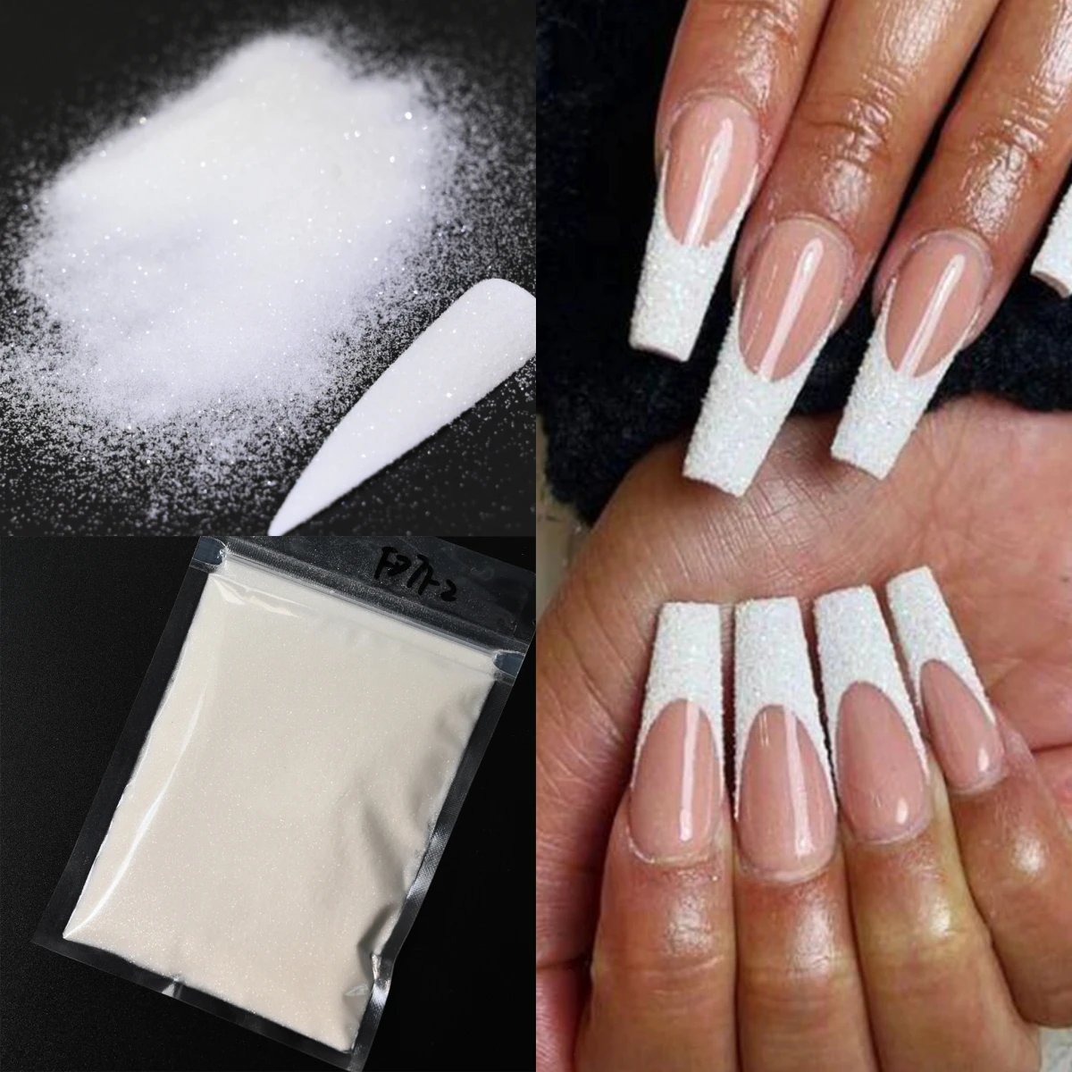 50g 1/128 0.2mm Zucchero Bianco Lucido Glitter Per Unghie Polvere Fine Iridescente Fiocchi Polvere Per Unghie Elegante Matrimonio Inverno Manicure Decori *