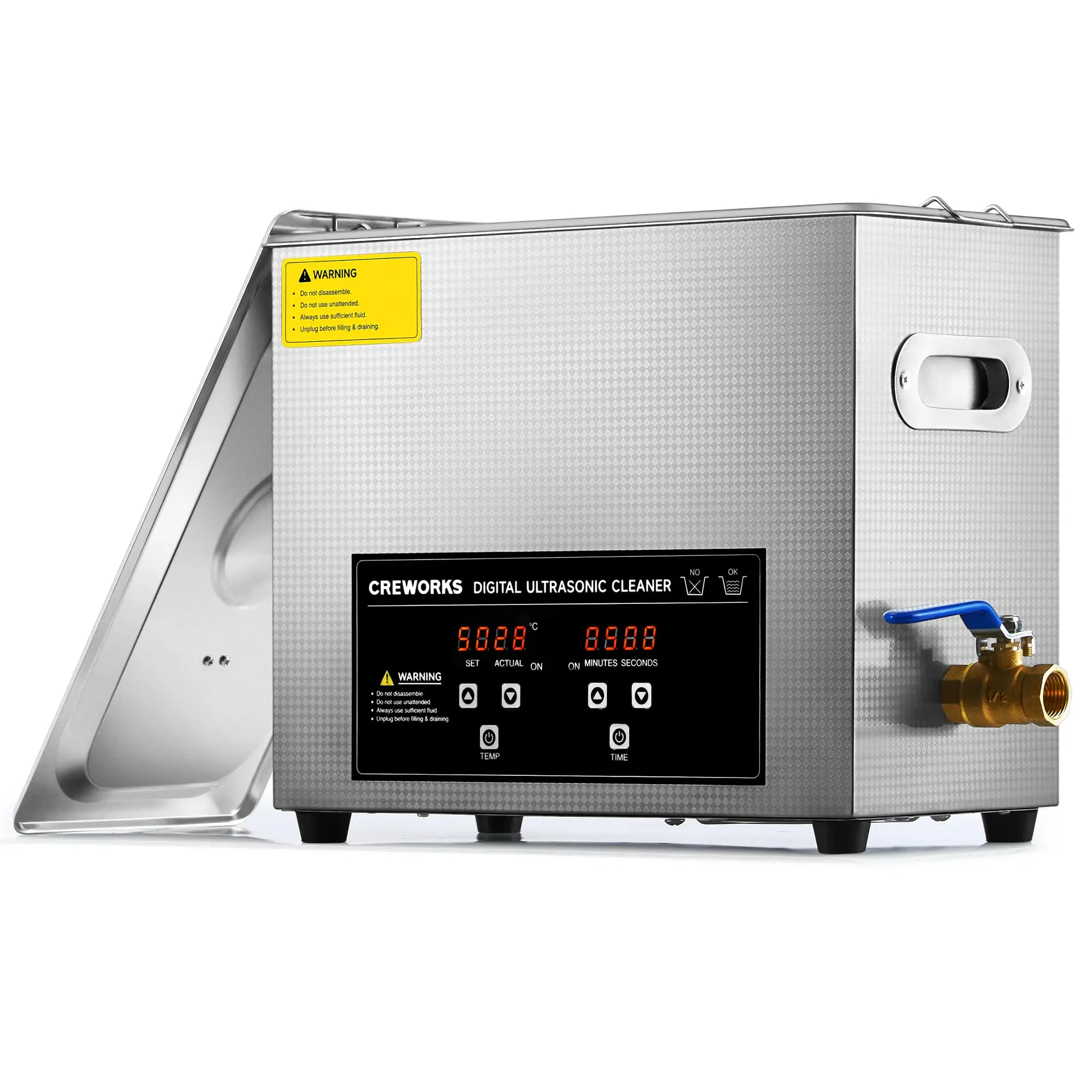 CREWORKS 6L Digital Sonic Cleaning Machine - 180W 40kHz Ultrasonic Washer