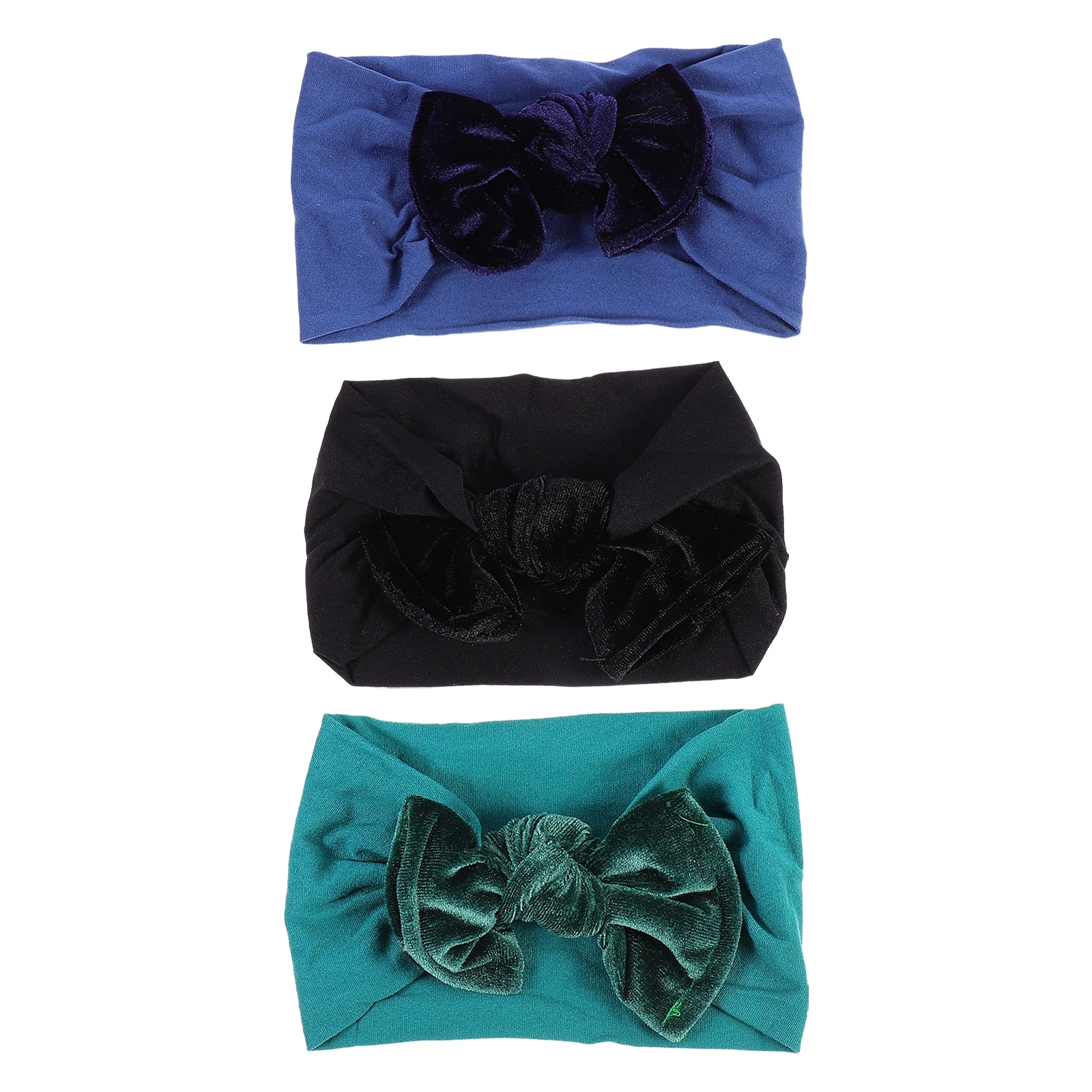 

3 pcs Nylon Bowknot Headbands Decorative Hair Bands For Comfortable Easy Carry Baptism Birthday Photo Prop Hair