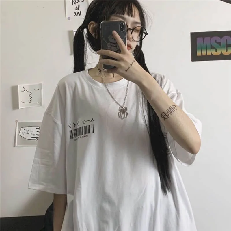 Punk Vintage KoreanFashion Goth Graphic Women Y2k Top Style Crop O-neck Tshirt Japanese Streetwear Short Sleeve T-shirt Camiseta image 4