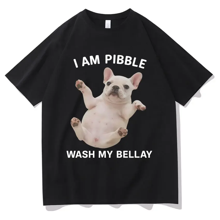 

Camiseta divertida I Am Pibble Wash My Bellycamiseta Harajuku Meme de Humor estético para mujer camiseta informal acogedora