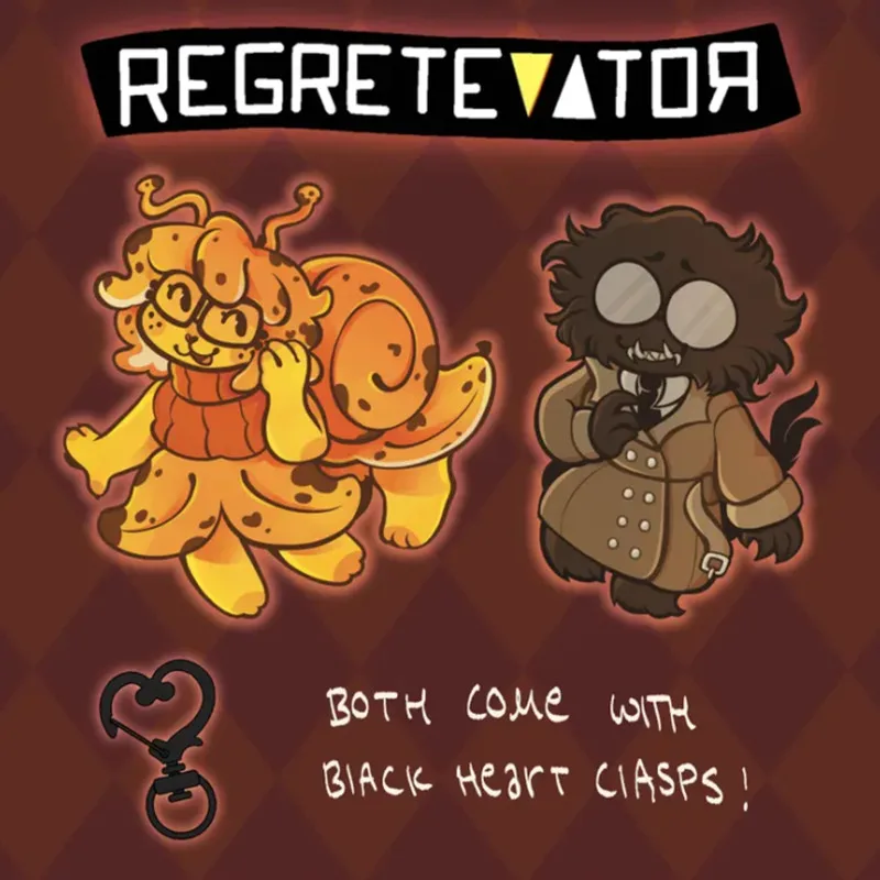 

REGRETEVATOR Split + Bive Keychains! Cute cartoon game Character Acrylic pendant