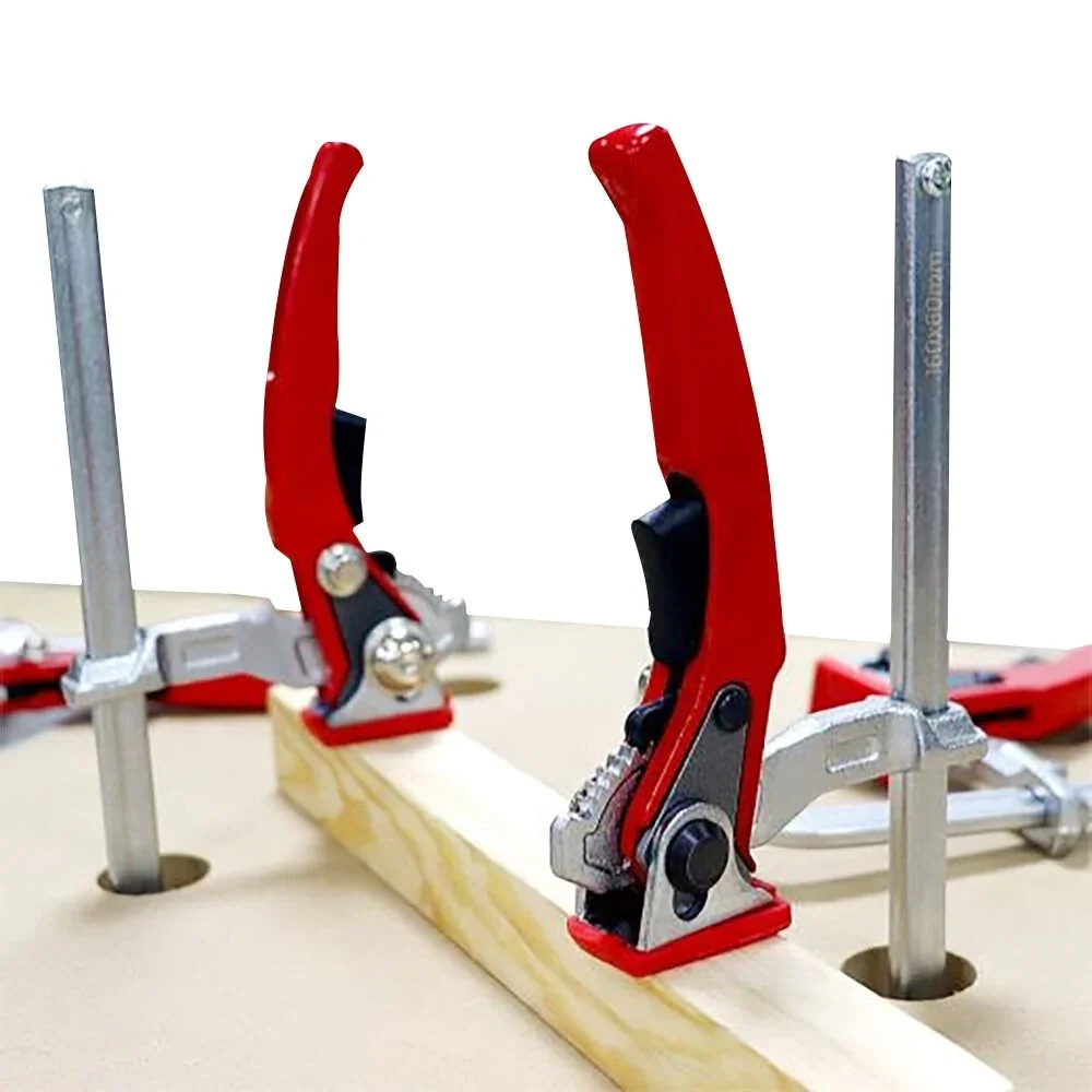 Imagem -04 - Quick Ratchet Track Saw Guide Rail Clamp Atualização Aço Liga Mft Table Guide Rail System Carpintaria 120x60 mm