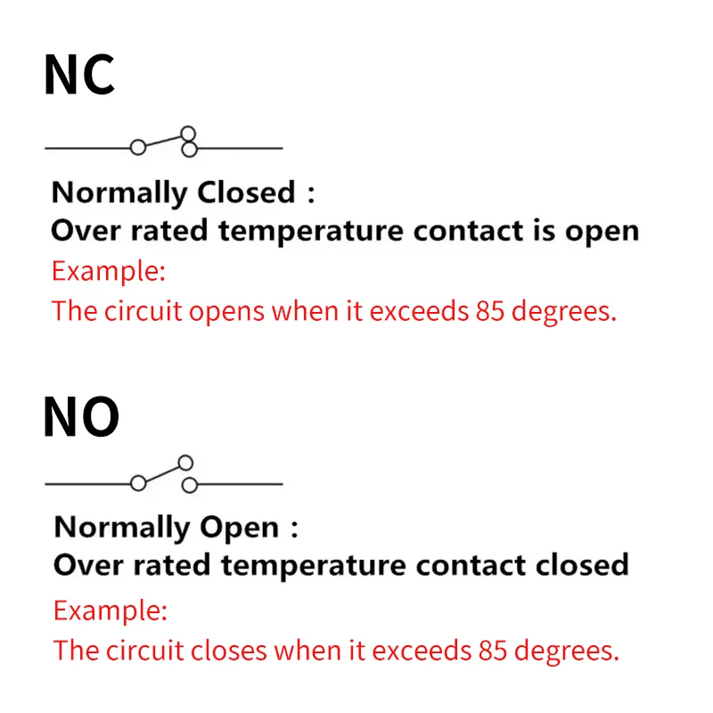 KSD9700 250V 5A Thermal Protector Switch 15°C–195°C Normally Open/Closed Bimetal Temperature Control Thermostat 5PCS