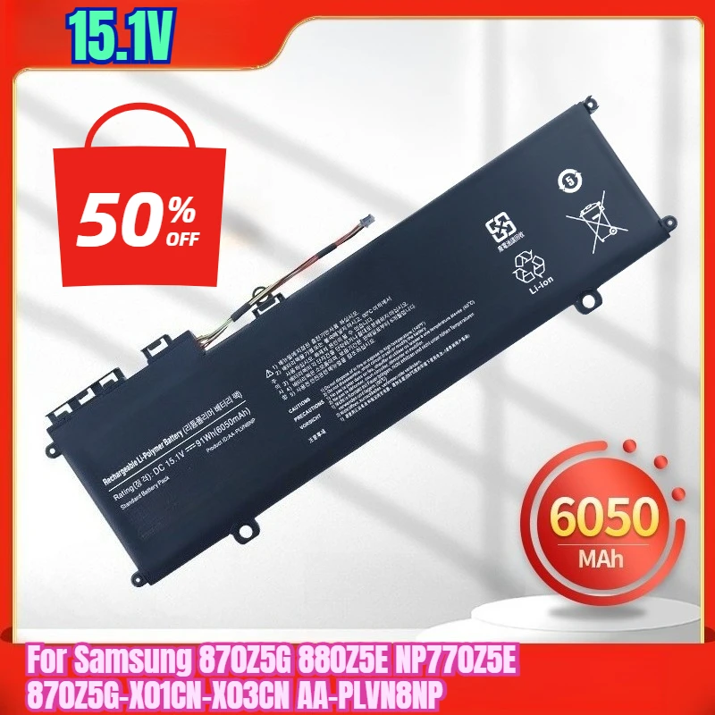 

Аккумуляторы для ноутбуков 15,1 В, 6050 мАч для Samsung 870Z5G 880Z5E NP770Z5E 870Z5G-X01CN-X03CN AA-PLVN8NP