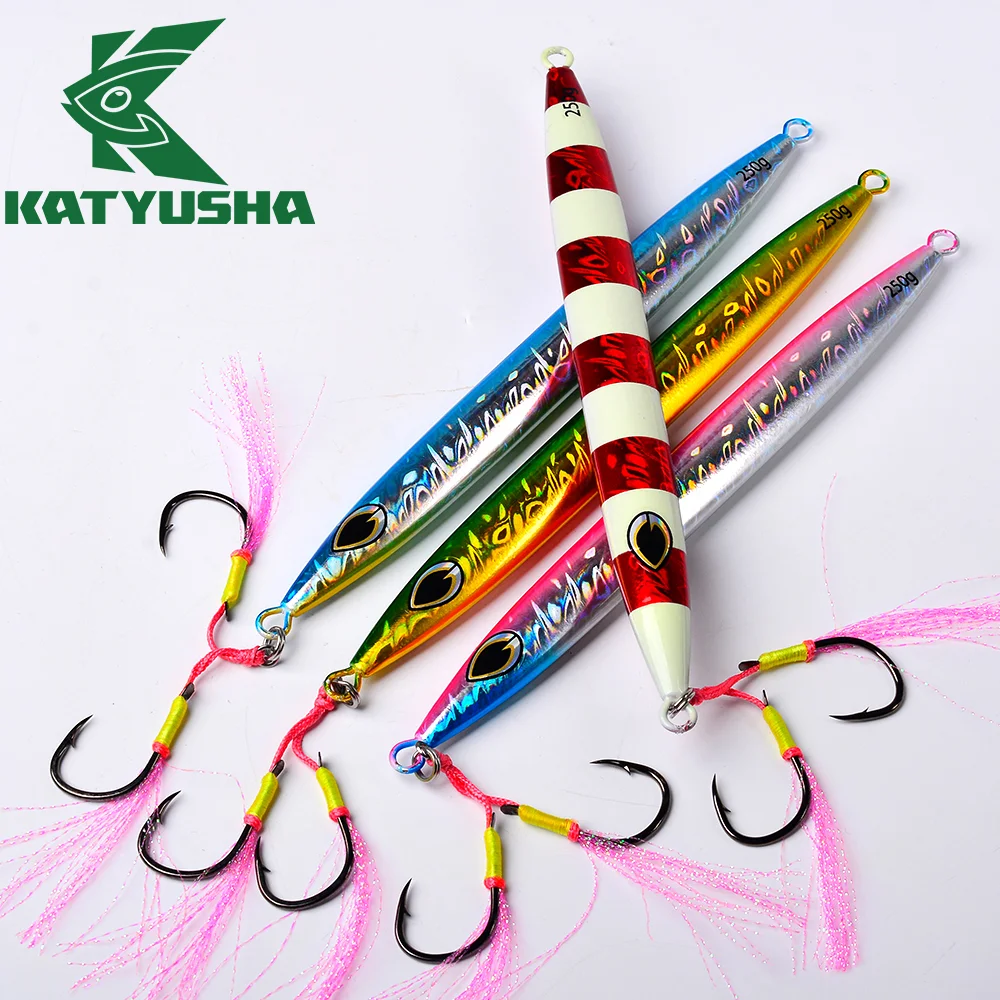 

Katyusha High Reflective Coatin Realistic 3D Fisheye Metal Vertical Slow Rocking Iron Plate Lure 1PC Tuna Sea Bream Fishing Bait