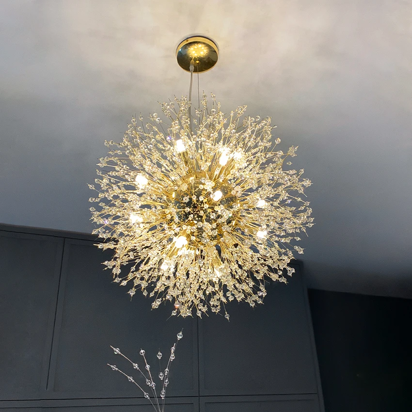 

Modern Crystal lamp Dandelion Chandelier indoor Lighting Pendant Light For Living Room lustre Dining Room Home decor luminaires