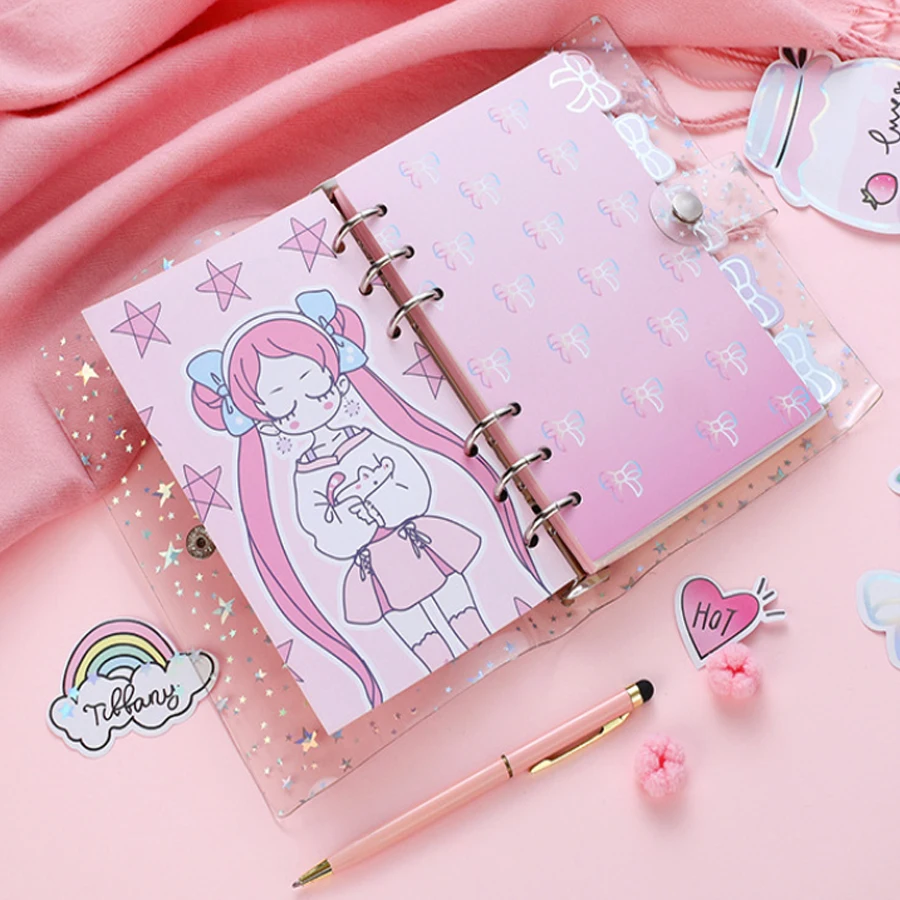 Sharkbang New Arrival A6 Loose Leaf Diary Planner Set Binder Spiral Notebook INS Journal Agenda Bullet Kids Girls Birthday Gift