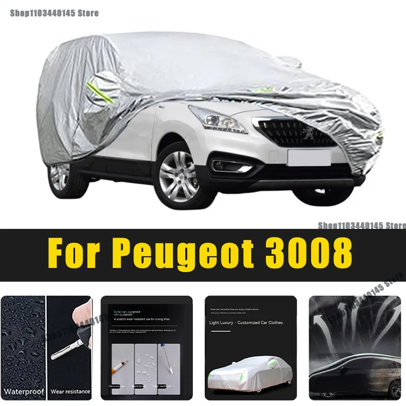 

Full Car Covers Outdoor Sun UV Protection Dust Rain Snow Oxford cover Protective For Peugeot 3008 Accessories car umbrella