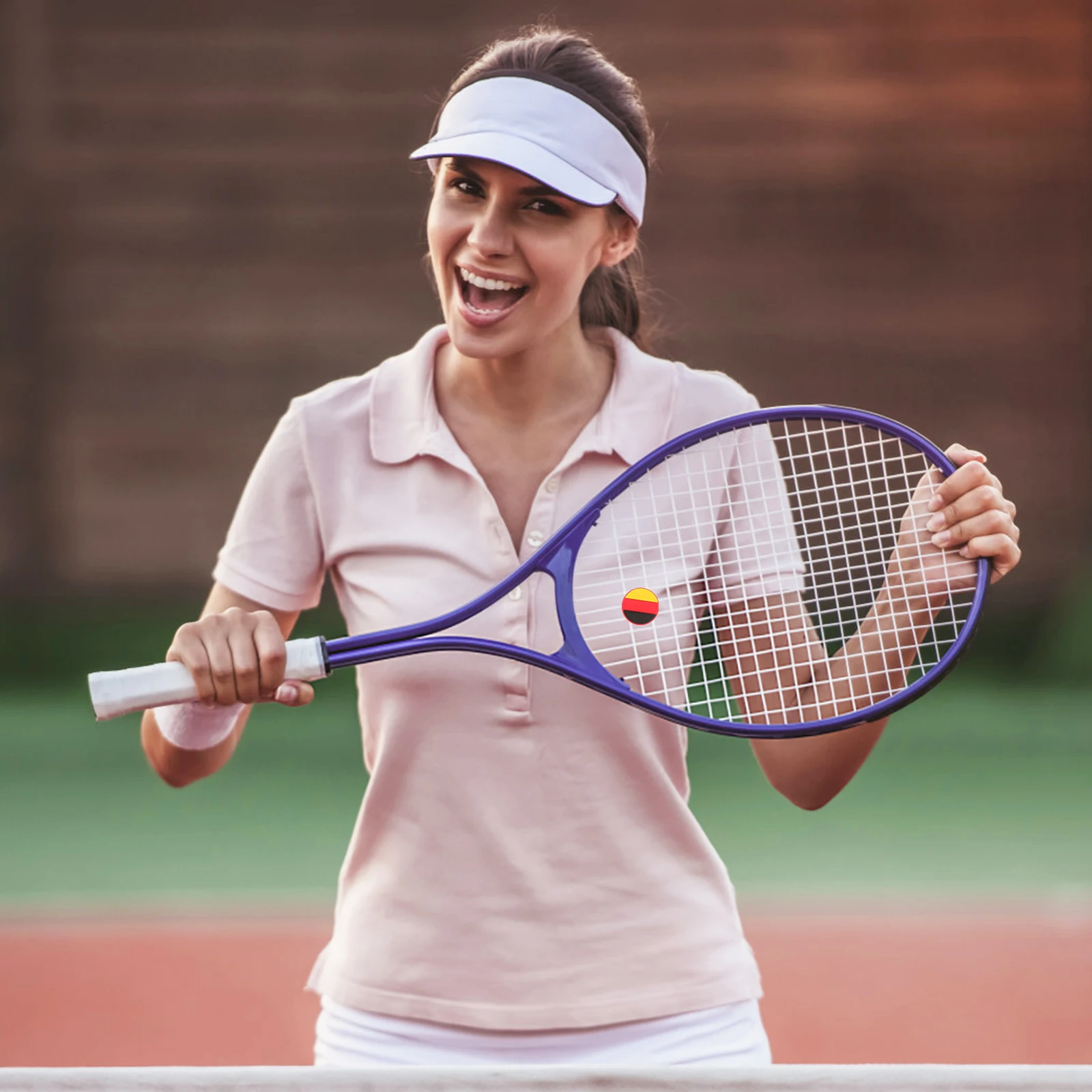 

10 pcs Tennis Racket Dampeners Vibration Absorbers Shock Reducer Stylish National Flag Design Round Shape Silicone Easy