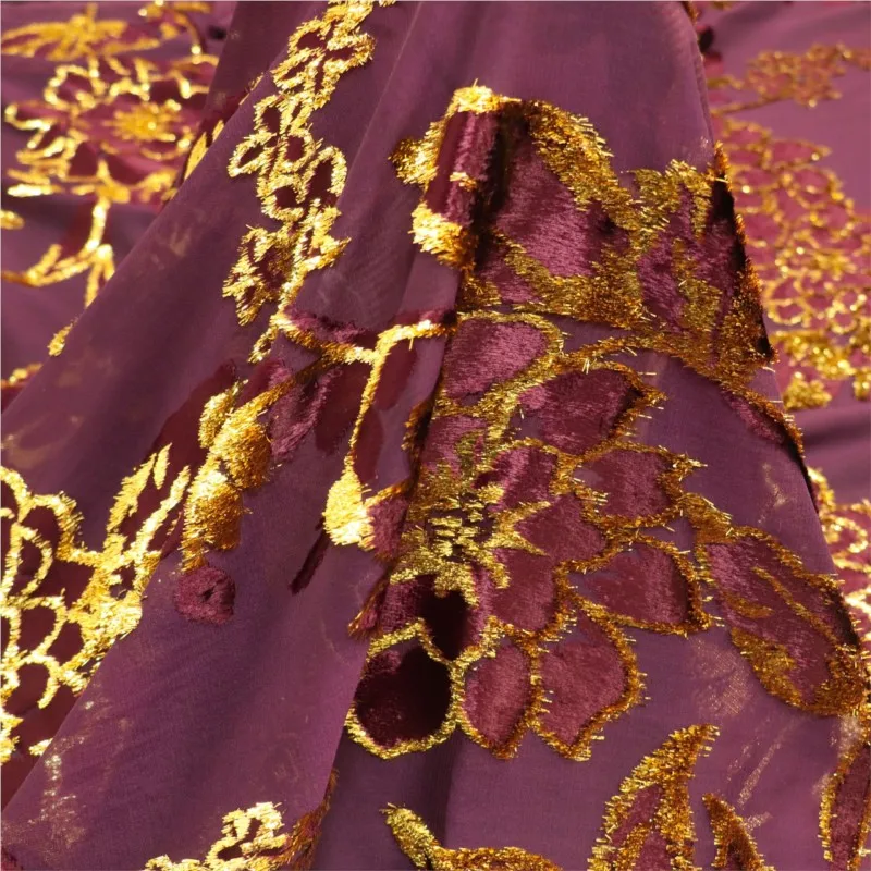 

High-end custom-made dress and cheongsam made of woven velvet brocade jacquard viscose fabric