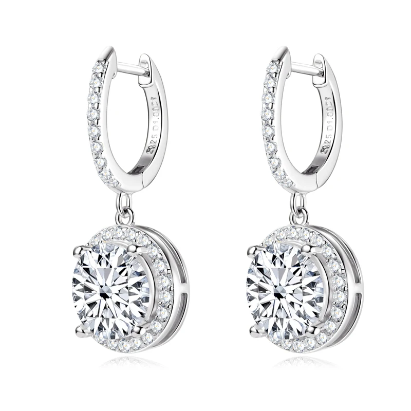 moissanite brincos femininos aros de diamante 1030 quilates laboratorio central prata esterlina 925 joias de luxo presentes de namorados 01