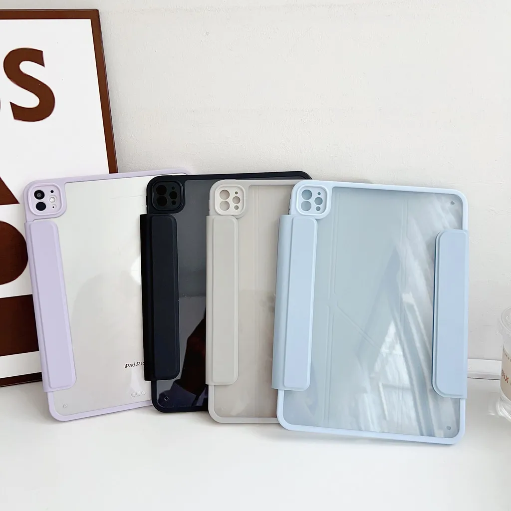 Magnetic Acrylic Detachable Tablet Case For iPad Mini 2024 Mini 7 A17 Pro 8.3 inch Mini7 Mini6 Y-folding Full Protective Cover