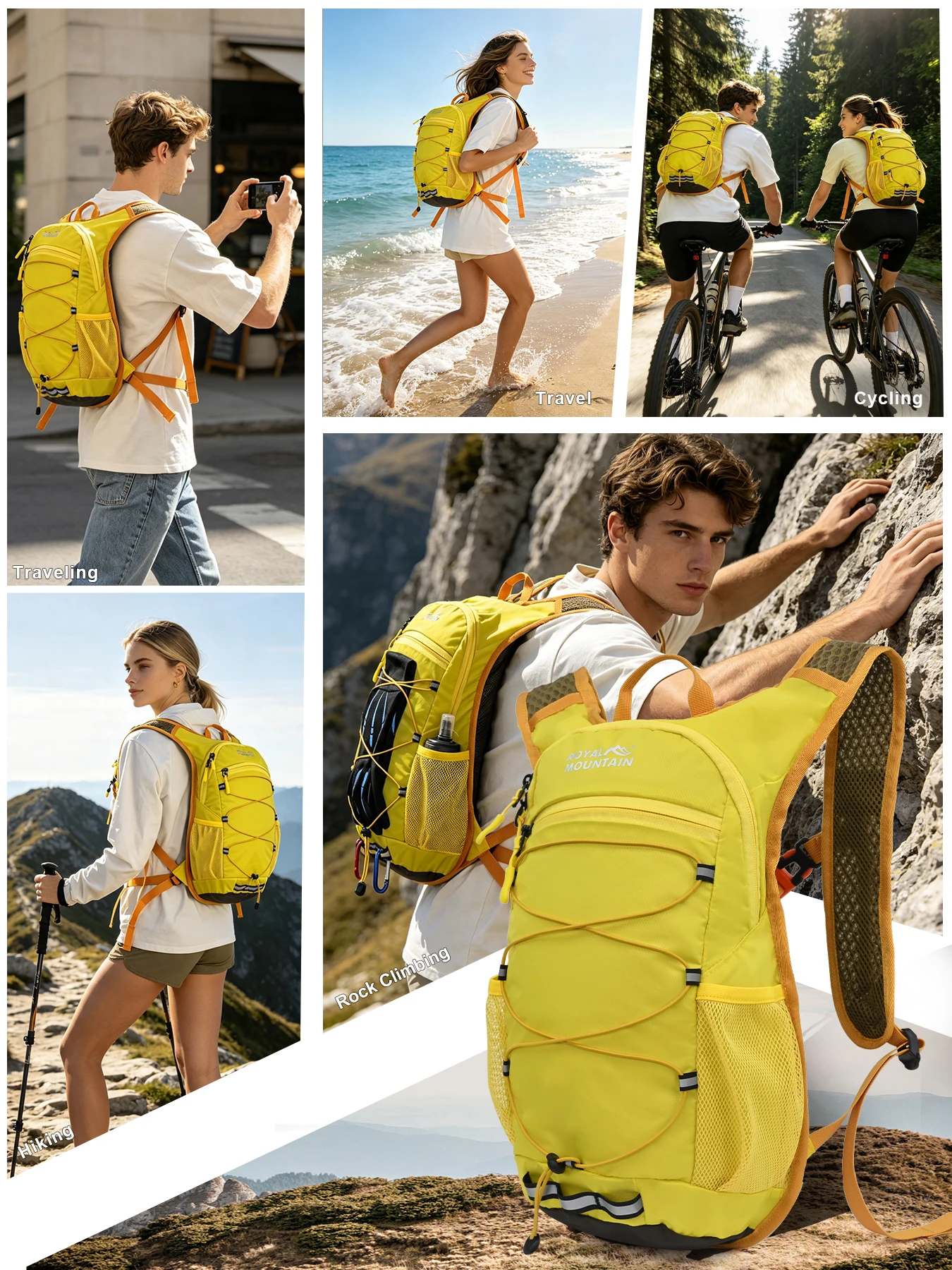 15L leichter Trinkrucksack für Kurzstreckenwanderungen, geeignet für maximal 1,5L Wasserbeutel, wasserabweisendes Gewebe – Detail 10
