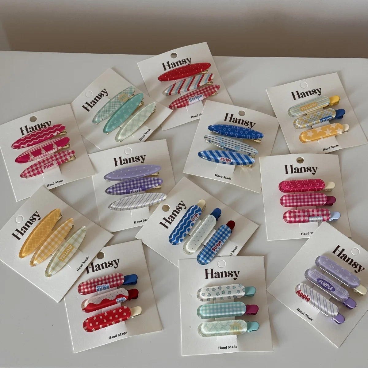 3pcs/bag Dopamine Color Hair Clips Sweet Cute Jelly Color Girls Bangs Side Clips Versatile Seamless Plaid Edge Clips for Women