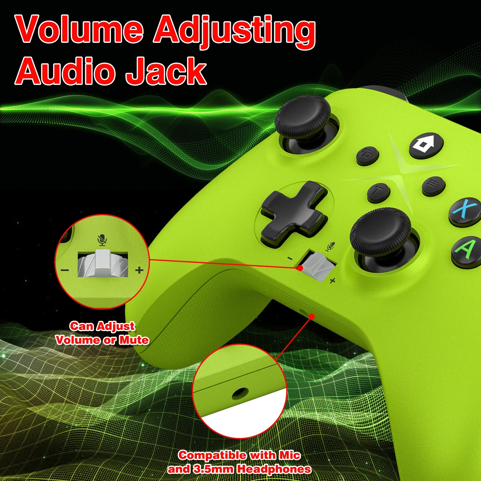 وحدة تحكم لـ Xbox One S/X/Series S/X/PC Gamepad 6Axis Vibration 2.4G عصا تحكم لاسلكية مع تأثير القاعة لعبة فيديو التحكم الروك #3