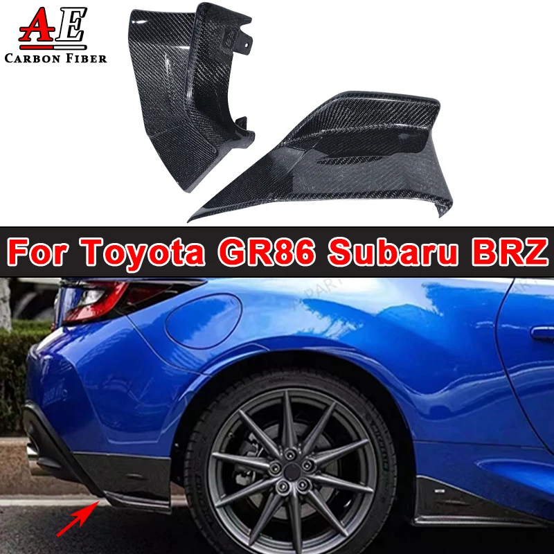 

For Toyota GR86 ZN8 Subaru BRZ ZD8 Carbon Fiber Rear Bumper Diffuser Splitter Lip Flaps Side Skrit Car Rear Wrap Corner Guard