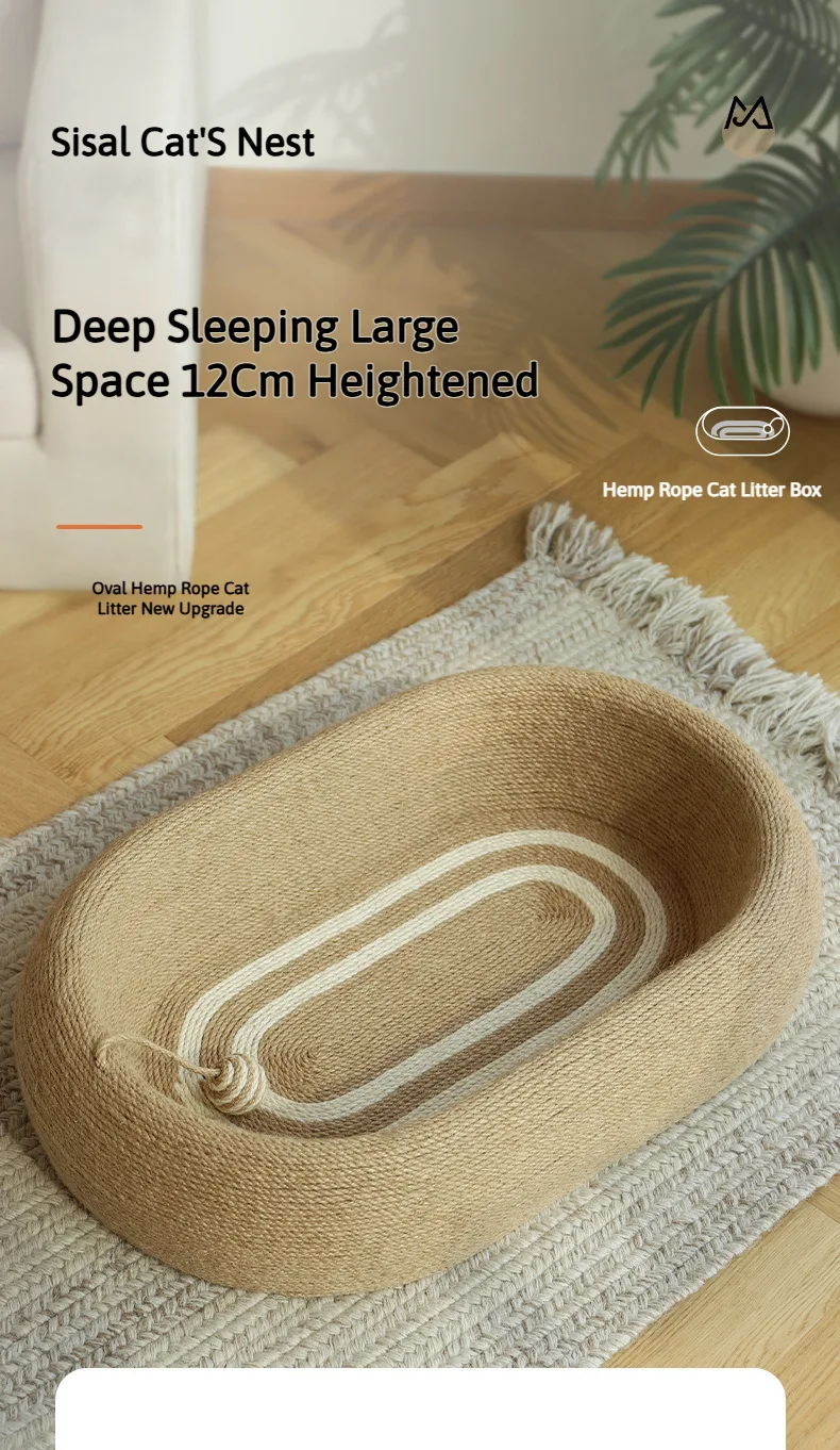 Großes Rundes Katzenkratzhaus, Extra Großer Katzenkratzbaum, Sisalseil, Rundes Katzenversteck-Bett für Erwachsene Kätzchen – Detail 1