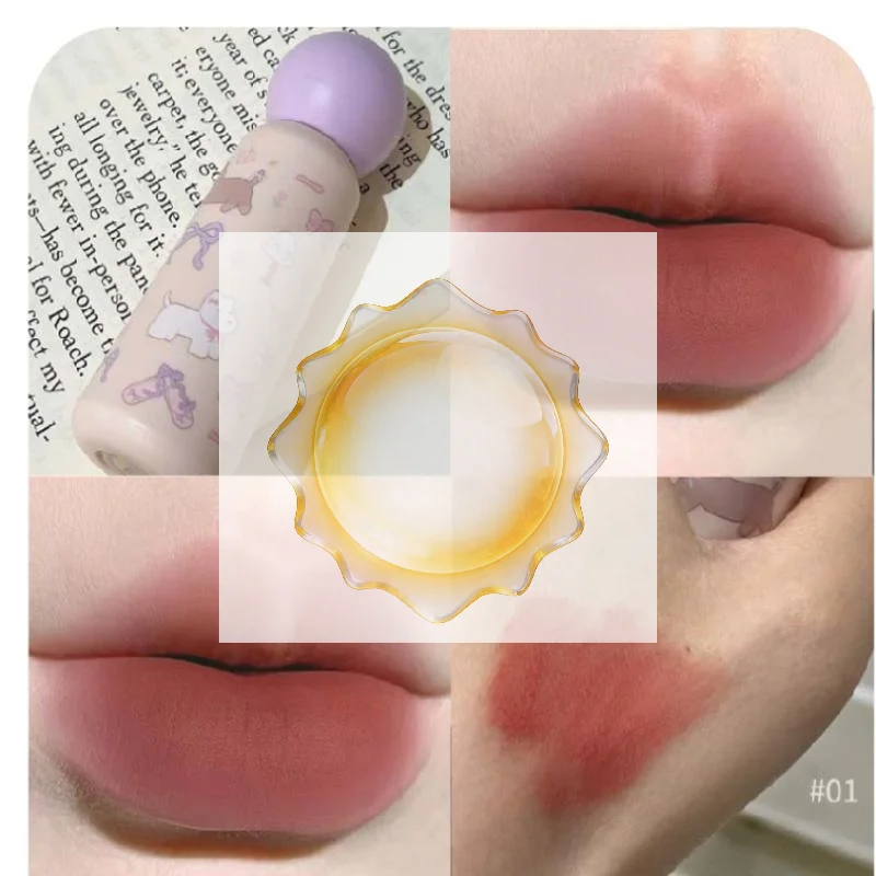 HERORANGE Nude Matte Lip Mud – wasserfester, langlebiger, hochpigmentierter, antihaftbeschichteter, flüssiger Lipgloss-Tönung, Kosmetik im koreanischen Stil