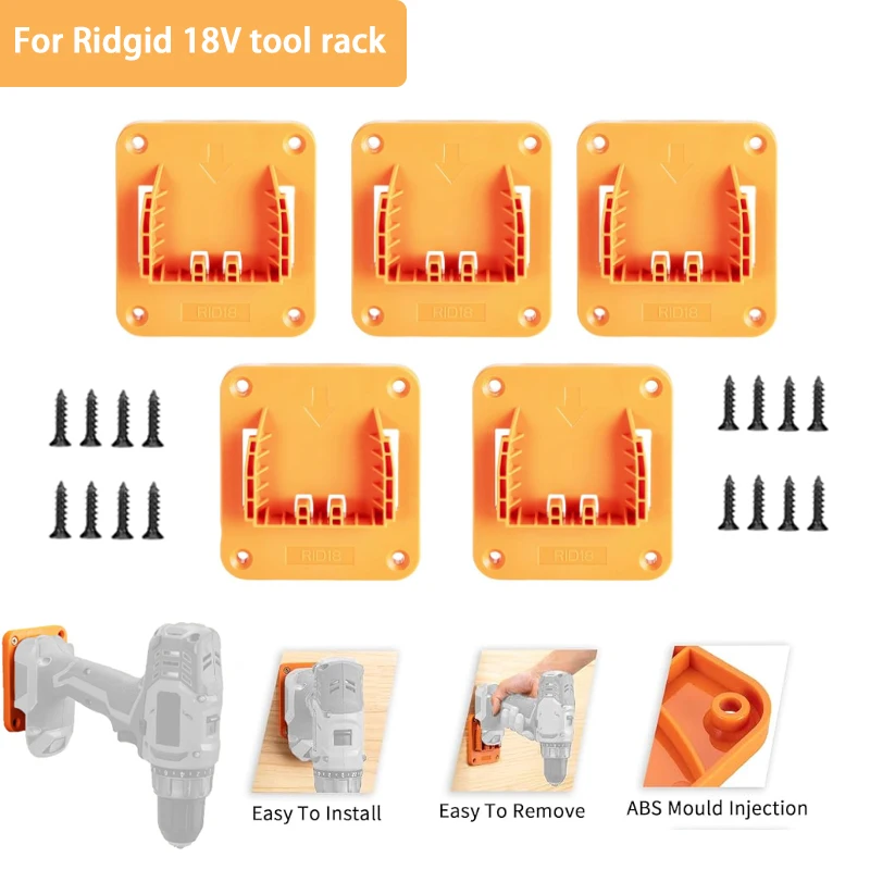 Suporte de ferramenta para bateria de íon-lítio RIDGID 18V, suporte de broca montado na parede base de suporte de ferramenta de broca, exibição de armazenamento de máquina