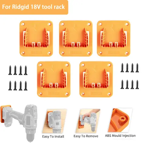 RIDGID 18V 리튬 이온 배터리용 공구 홀더, 벽걸이형 드릴 비트 홀더 드릴 비트 공구 홀더 베이스, 기계 보관 디스플레이