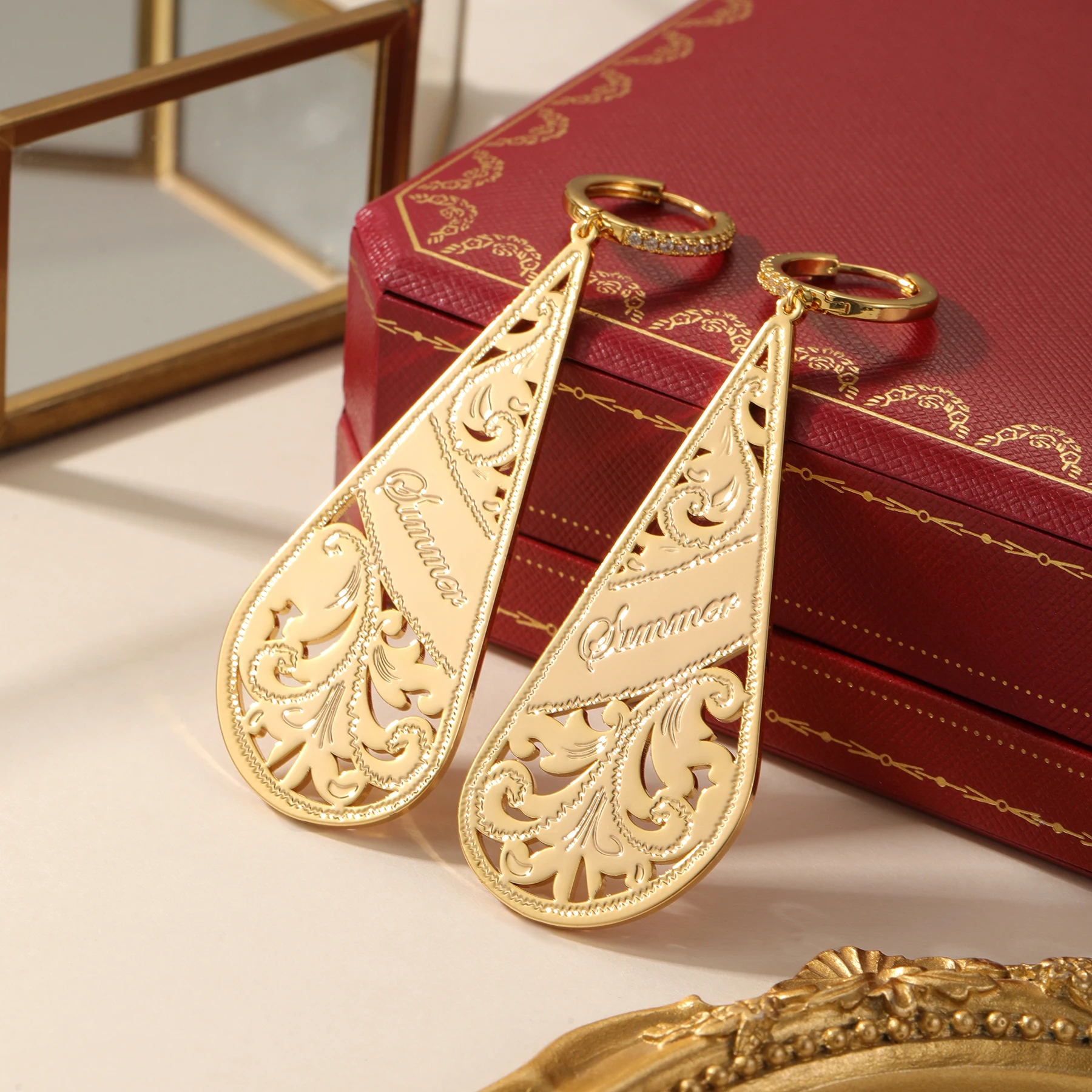 

Серьги с именем на заказ для женщин, роскошные оригинальные ювелирные изделия на заказ, уникальные трендовые серьги из большого золота 2025 года, рождественский подарок для женщин