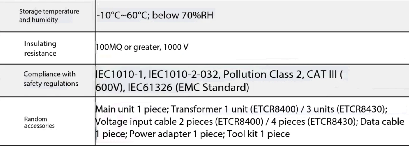 ETCR8430 three-phase power meter voltage and current detection recorder ETCR8400