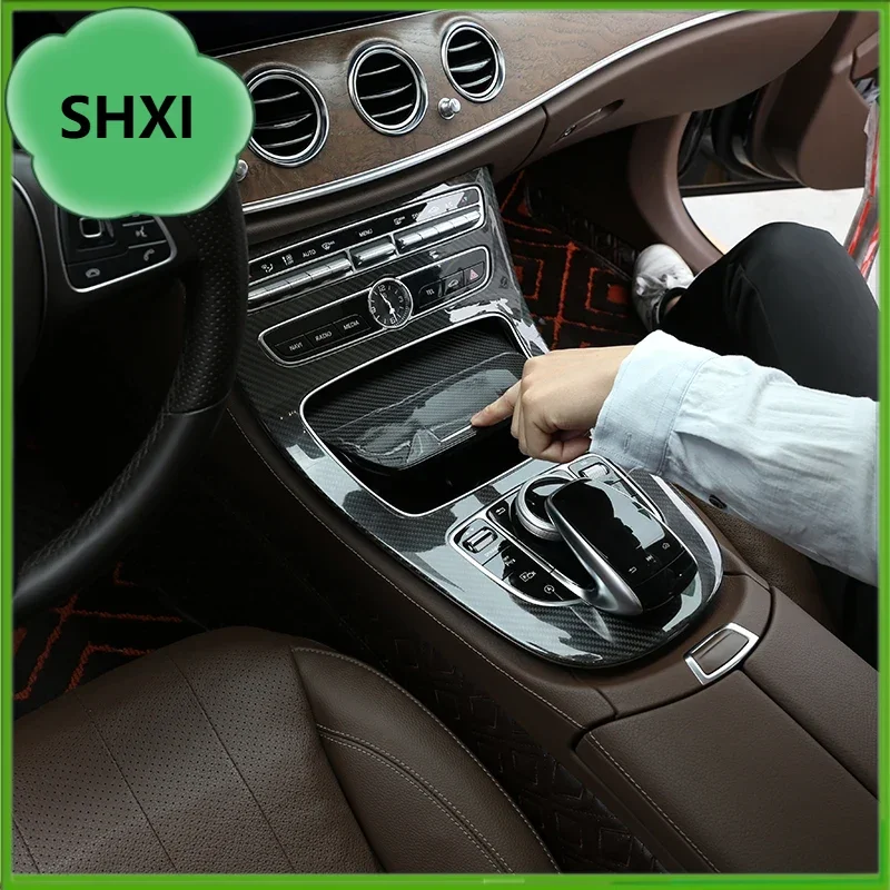 Для Mercedes Benz E Class W213 S213 A238 C238 16-21Стайлинг автомобиля, консоль, панель переключения передач, рамка, накладка, наклейки, автомобильные аксессуары