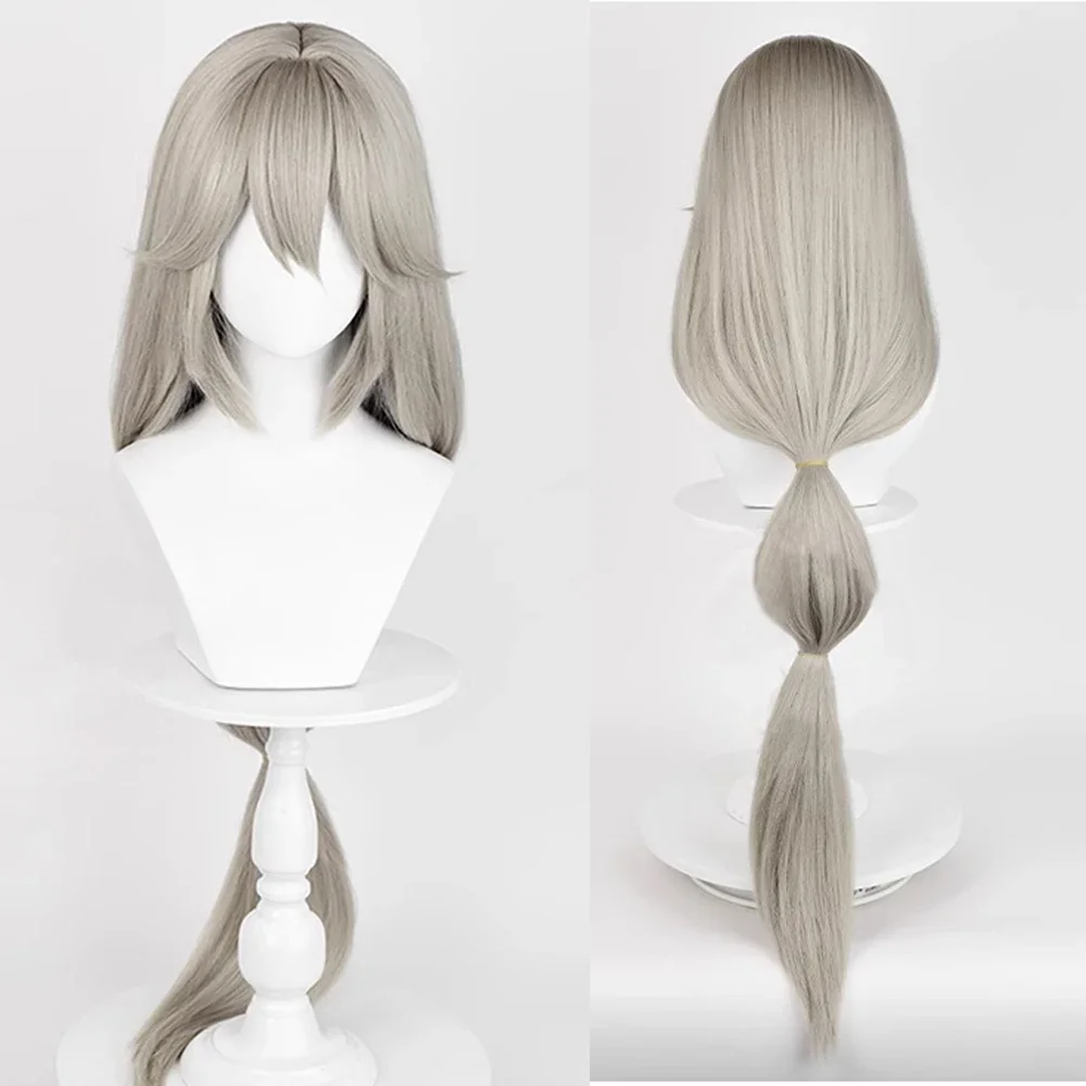 

Zenless Zone Zero Alexandrina Sebastiane Wig Synthetic Long Straight Flax Grey Women Game Cosplay Wig for Daily Party