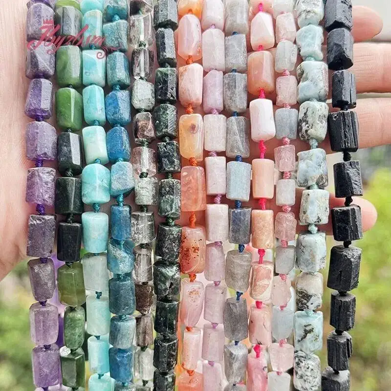6x8-8x12mm Natural Apatite Charoite Kyanite Larimar Column Stone Beads For DIY Necklace Bracelet Jewelry Making Loose Strand 15