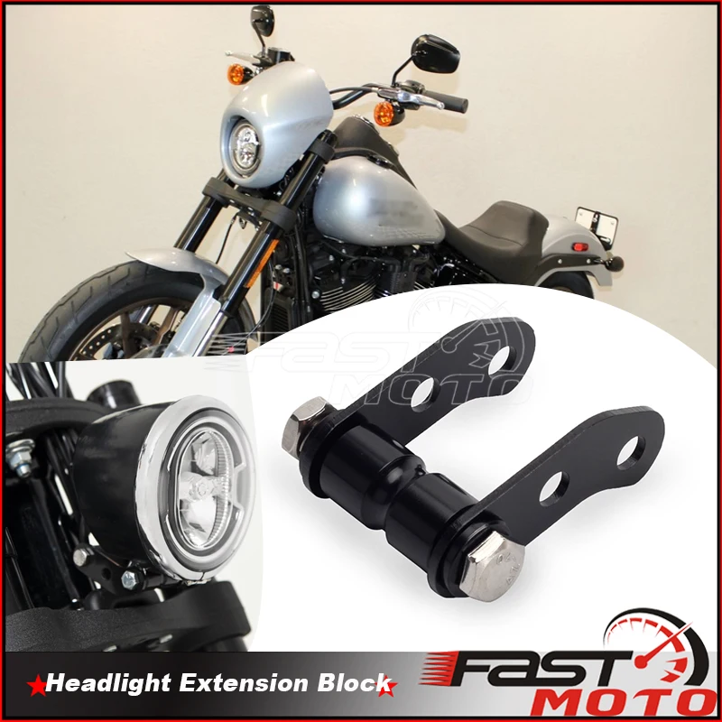 Motorcycle Headlight Extension Block For Harley Dyna FXDL FXDB FXDWG Wide Glide Headlamp Faring Light Relocation Bracket Kits