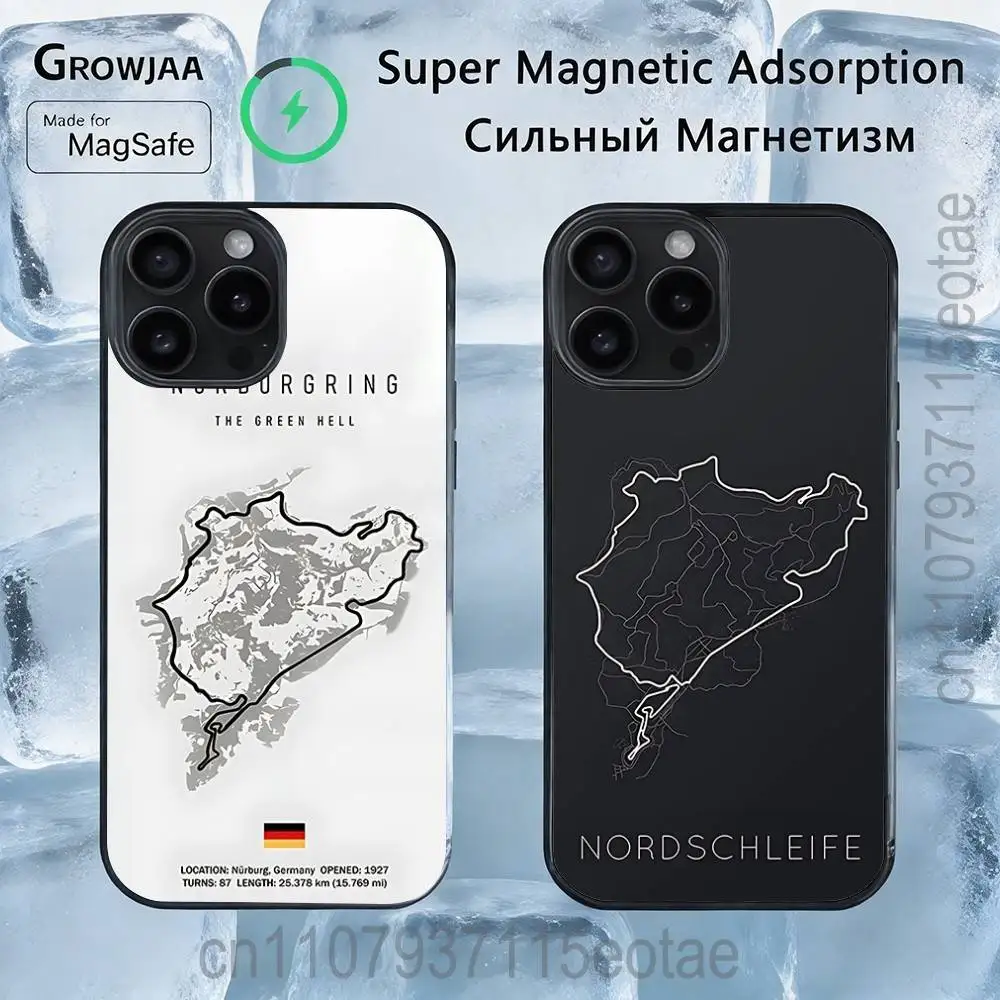 

Противоударный чехол N-Nurburgring Sport Car с магнитной беспроводной зарядкой для iPhone 11, 12, 13, 14, 15, 16, 17, Pro, Max, Plus