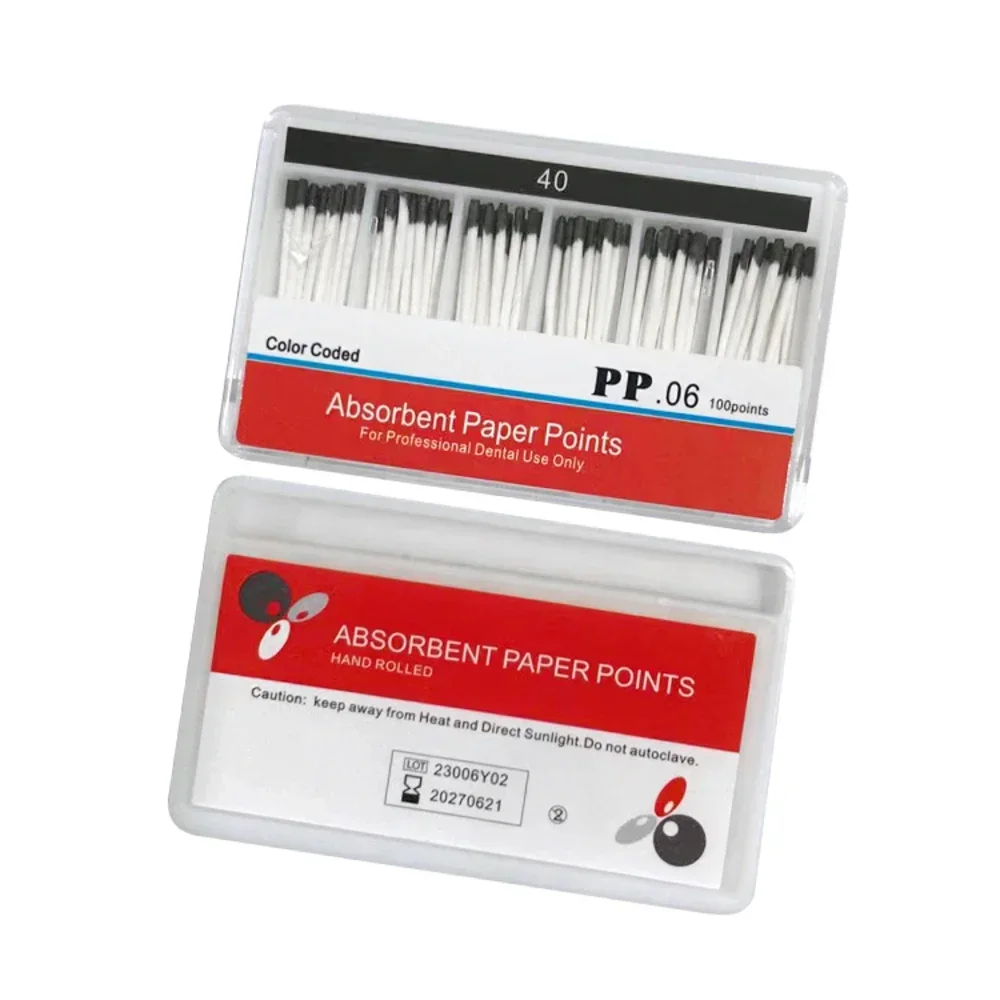 AG-Puntos de papel absorbentes dentales, puntas de papel absorbentes de humedad, cónico 0,02, 0,04, 0,06, F1, F2, F3, consumibles para clínicas