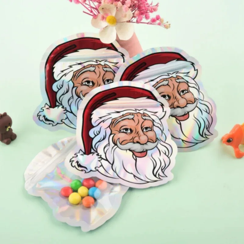 

50PCS 6.1x8.9 inch Stand Up Zipper Bags with Handle, Clear Plastic Pouches for Holiday Snacks, Candy,Party Favors Gift Packaging