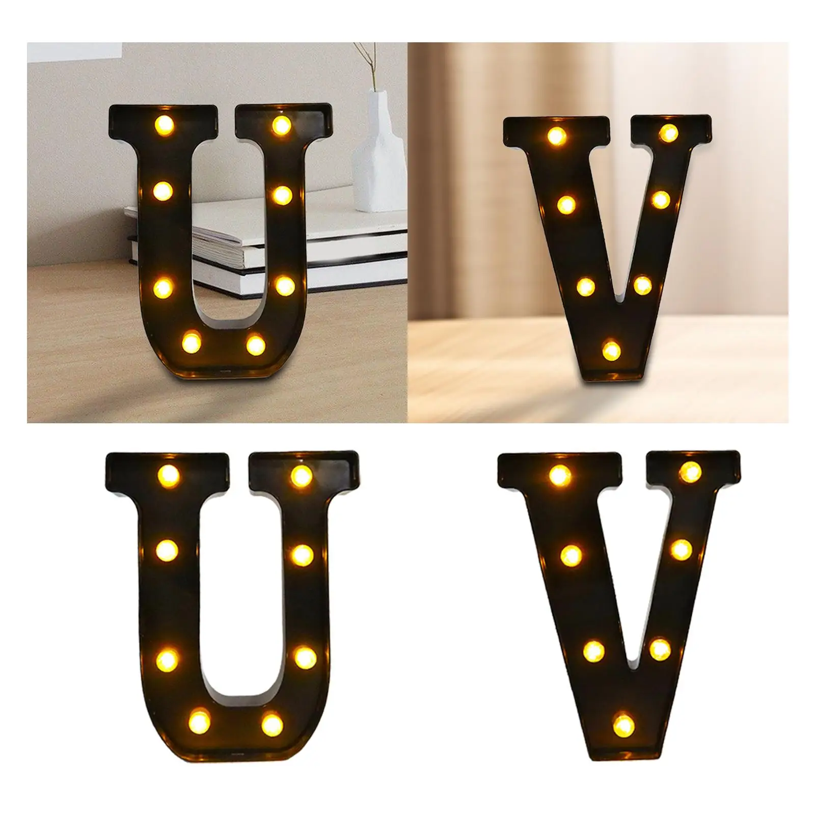 LED Letter up Black Alphabet Marquee Letter Sign Birthday Party Decor Wall