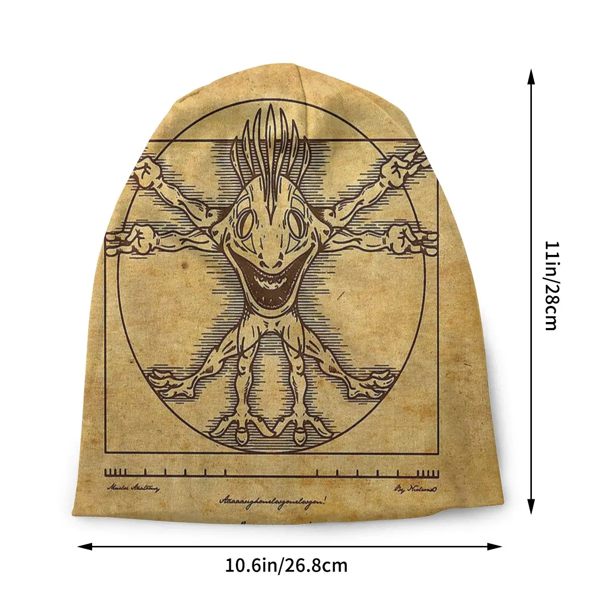 Vitruvian Murloc World Of Warcraft Unisex Bonnet Thin Hip Hop Double Layer Thin Hats For Men Women