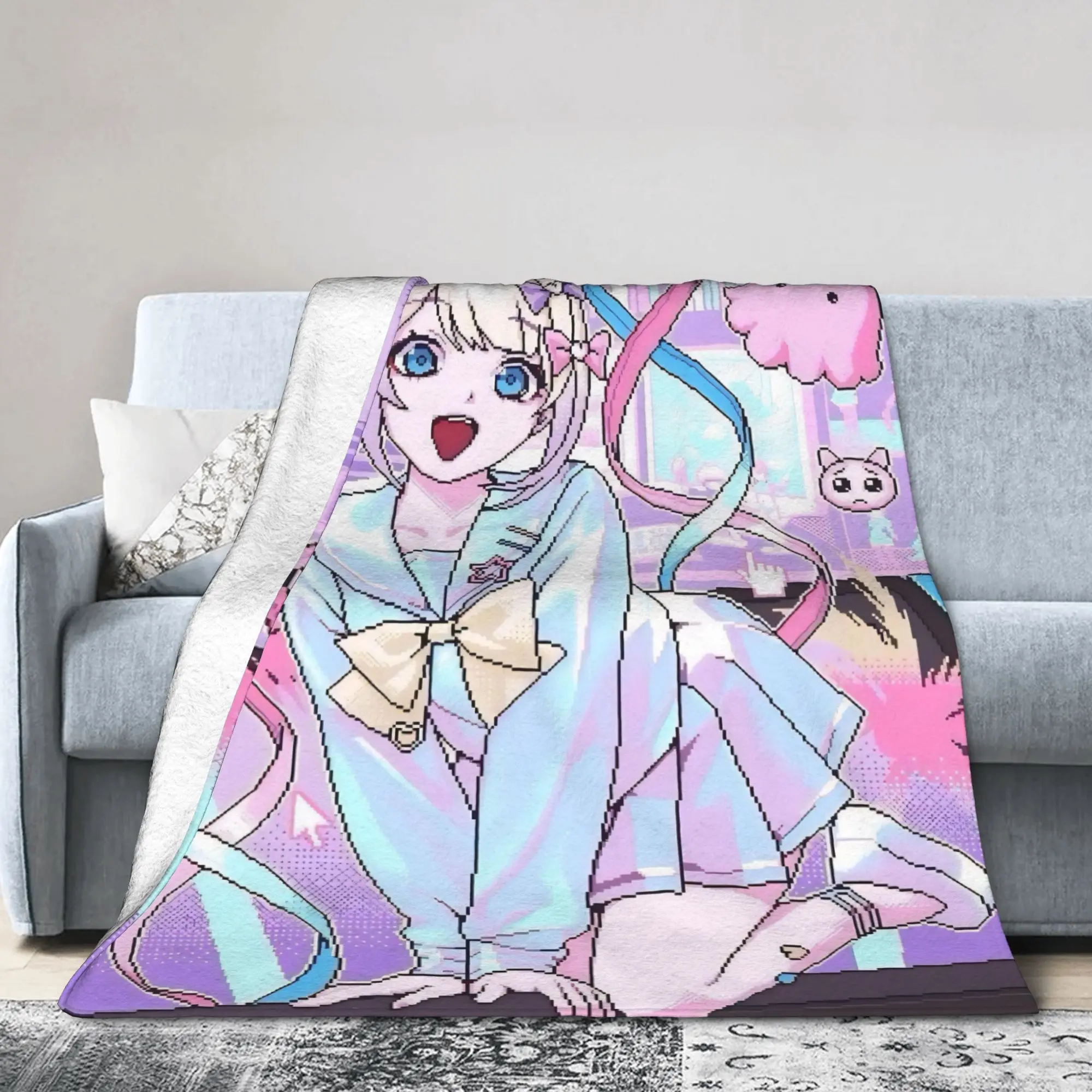 OMG kawaii Angel Flannel Blanket Needy Girl Overdose Creative Throw Blankets for Home Hotel Sofa  200x150cm Plush Thin Quilt