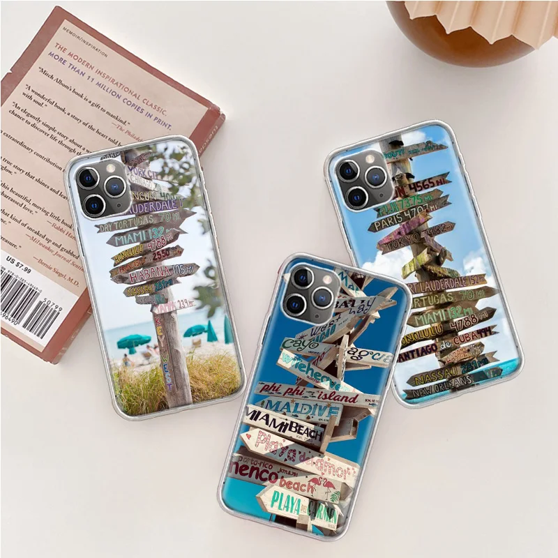 Seaside signs for summer tourism Phone Case For Iphone 14 13 15 Pro Max Apple 11 12 Mini X XS XR 16 Plus 6 6S 5 5S Clea