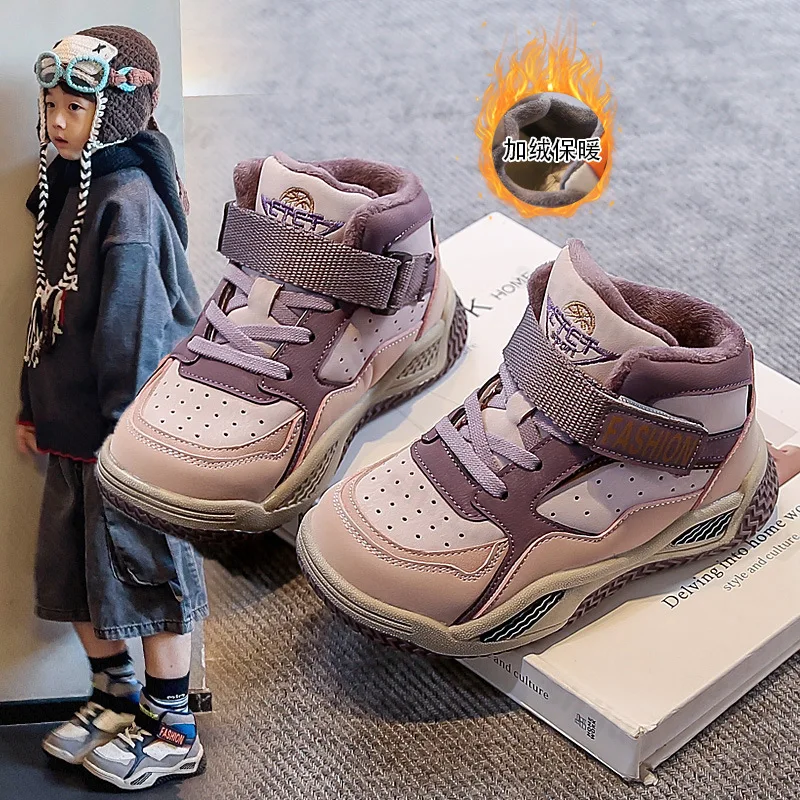 Winter-Kinder-Turnschuhe für Mädchen und Jungen, warme Freizeitschuhe, 2025, Retro-Freizeit-Sportschuhe, rutschfeste, bequeme Baumwollschuhe für Kinder