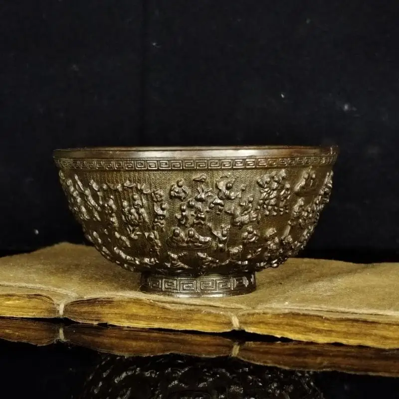 

Chinese Antique Bronze Exquisite Hundred Sons Bowl Ornament