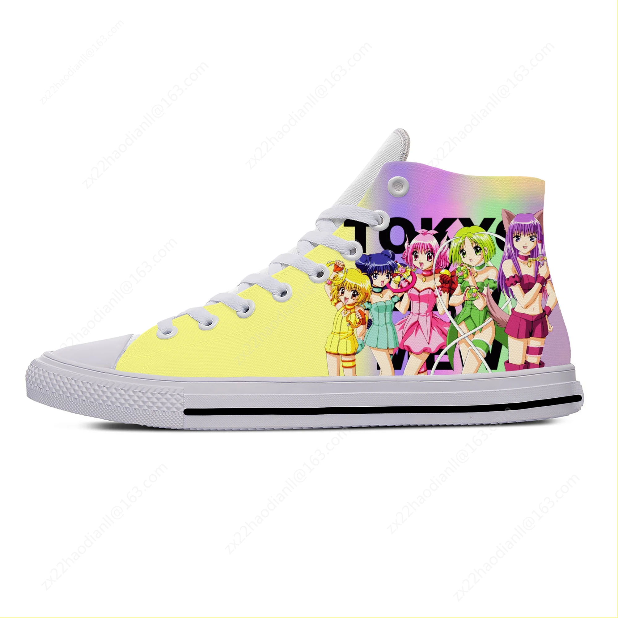 Japanese Anime Manga Cartoon Tokyo Mew Mew Funny Casual Cloth Shoes High Top Lightweight Breathable 3D Print Men Women Sneakers