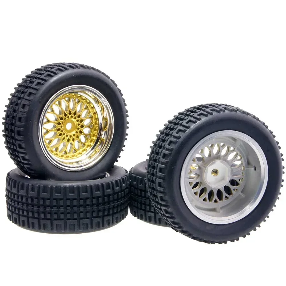 1:10 Flat Rally Tyre 75mm Wheel Rims & Tires Set 12mm Hex for Tamiya WLtoys HPI HSP ARRMA Buggy 1/10 Scale RC Car Upgrade Parts