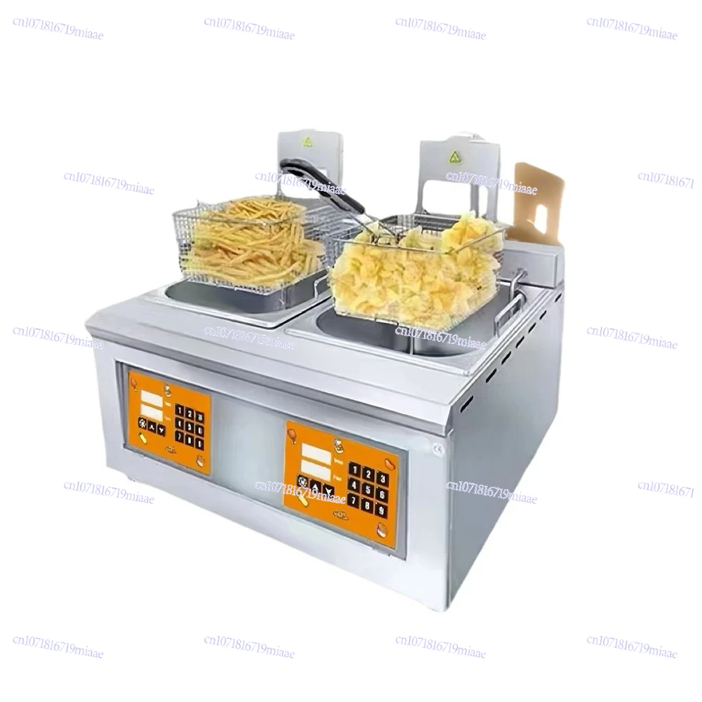 

Desktop automatic lifting fryer electric fryer commercial fryer single cylinder intelligent timing double cylinder