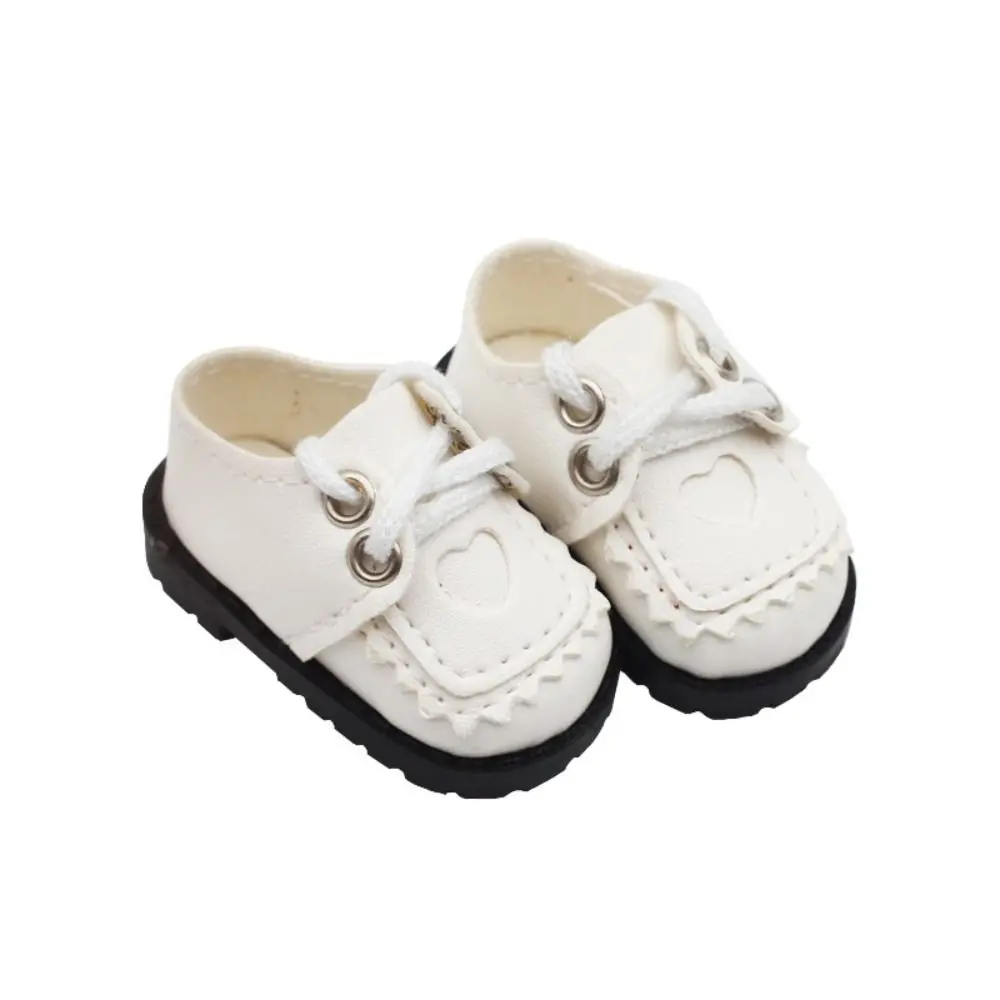 1 par de zapatos de muñeca de algodón EXO en forma de corazón, Mini zapatos de muñeca de cuero PU 1/6 Bjd, zapatos casuales de cuero de 20cm, muñeca de algodón de 15cm